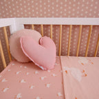 Pink Ducks Organic Fitted Cot Sheet