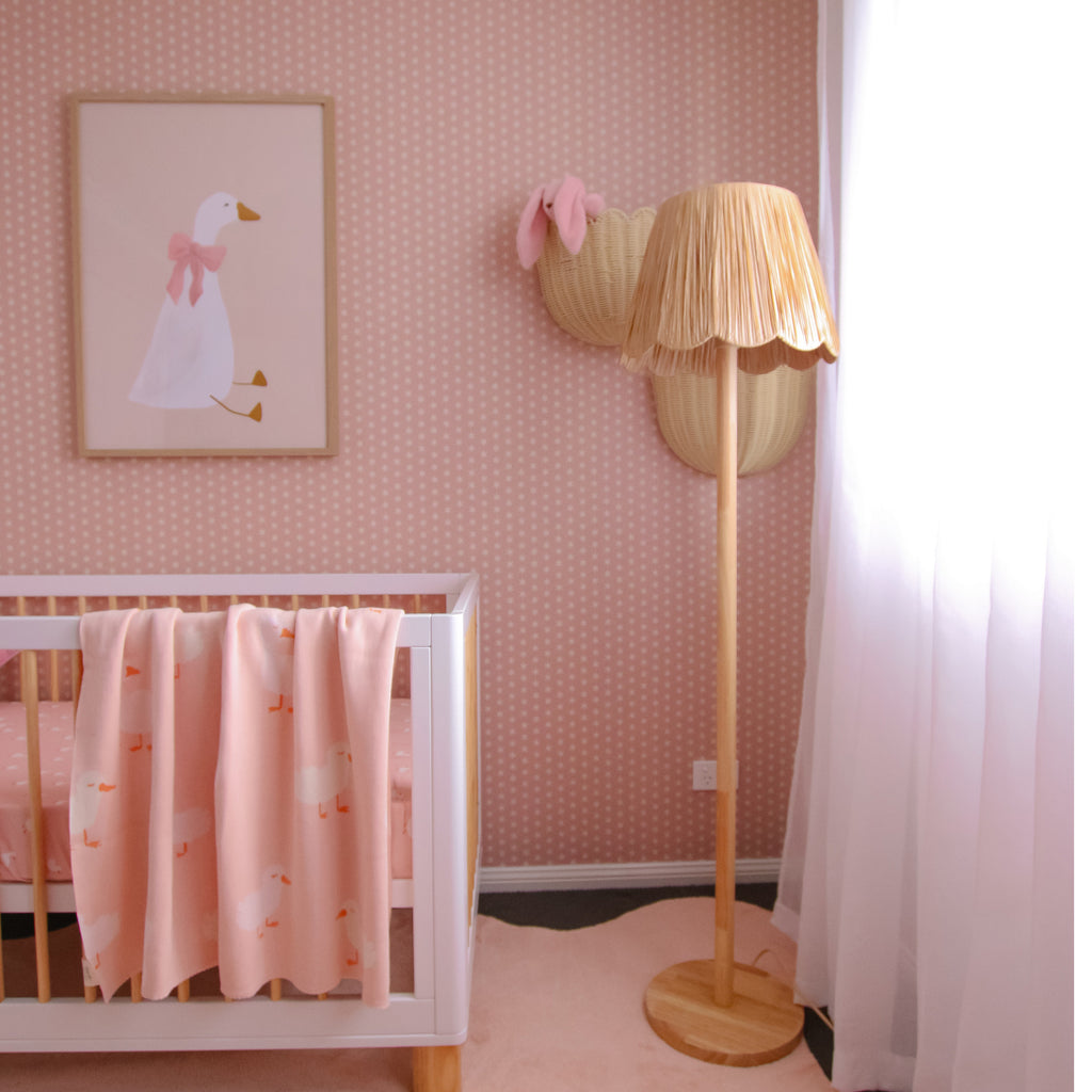 Pink Ducks Organic Fitted Cot Sheet