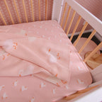 Pink Ducks Organic Fitted Cot Sheet