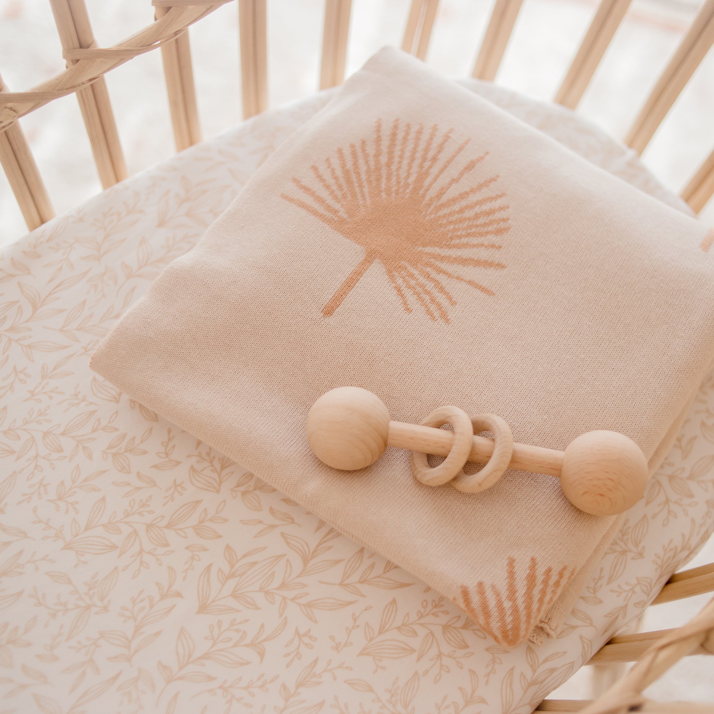 Golden Vines Organic Fitted Bassinet Sheet/Change Pad Cover