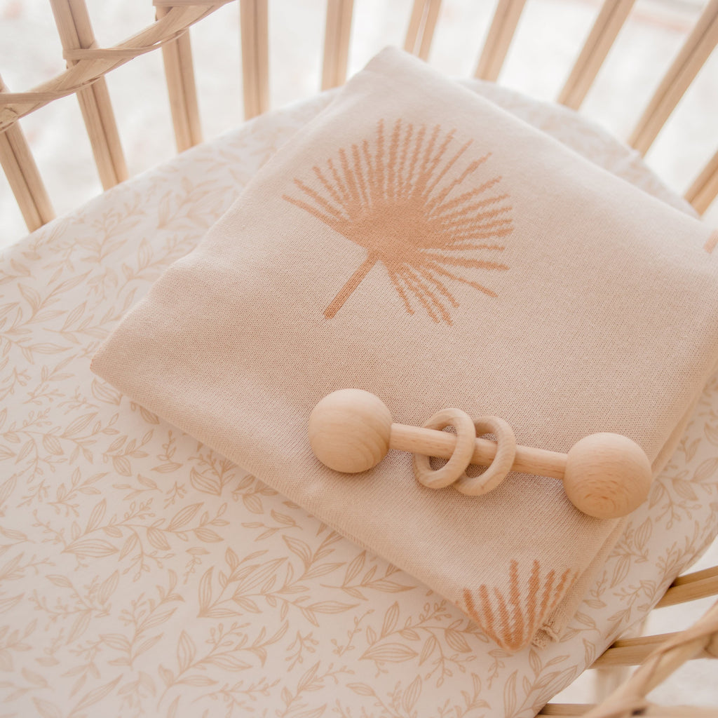 Golden Vines Organic Fitted Bassinet Sheet/Change Pad Cover - SECONDS