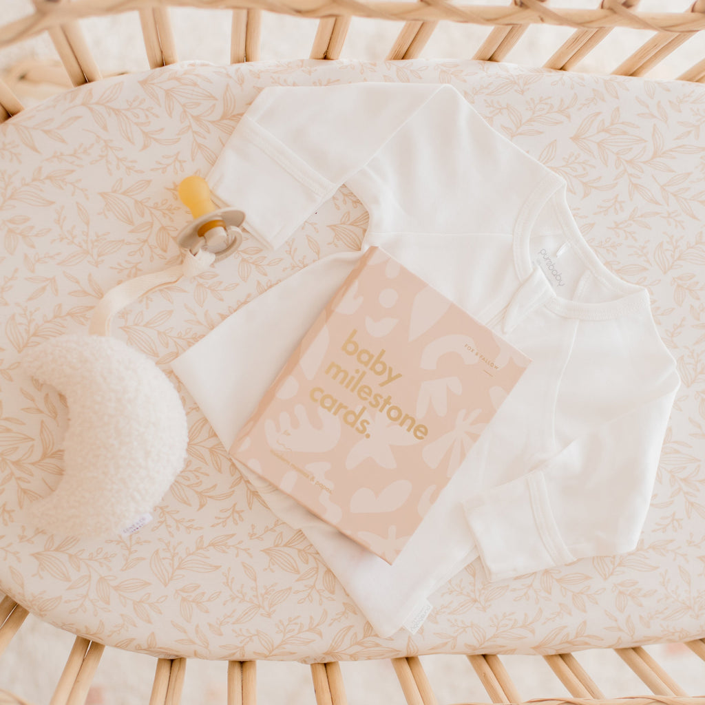 Golden Vines Organic Fitted Bassinet Sheet/Change Pad Cover - SECONDS