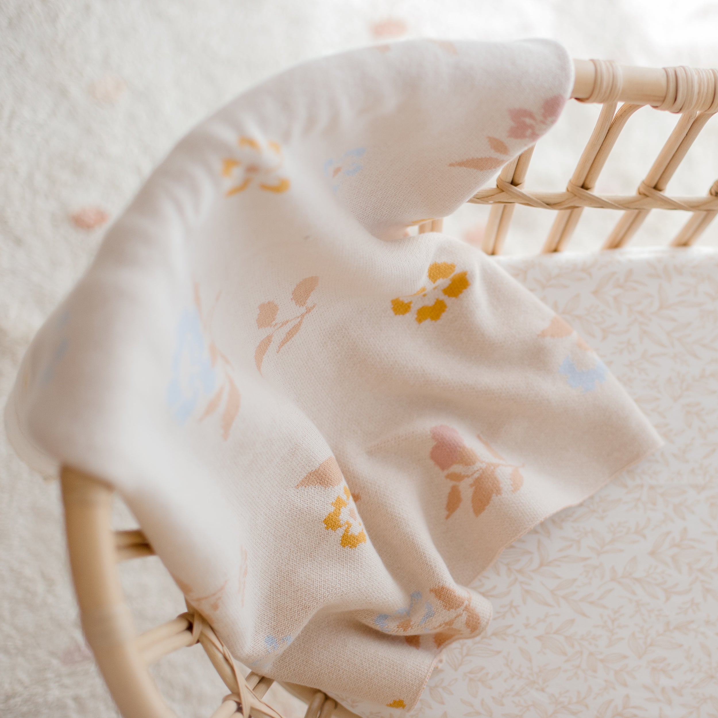 Golden Vines Organic Fitted Bassinet Sheet/Change Pad Cover