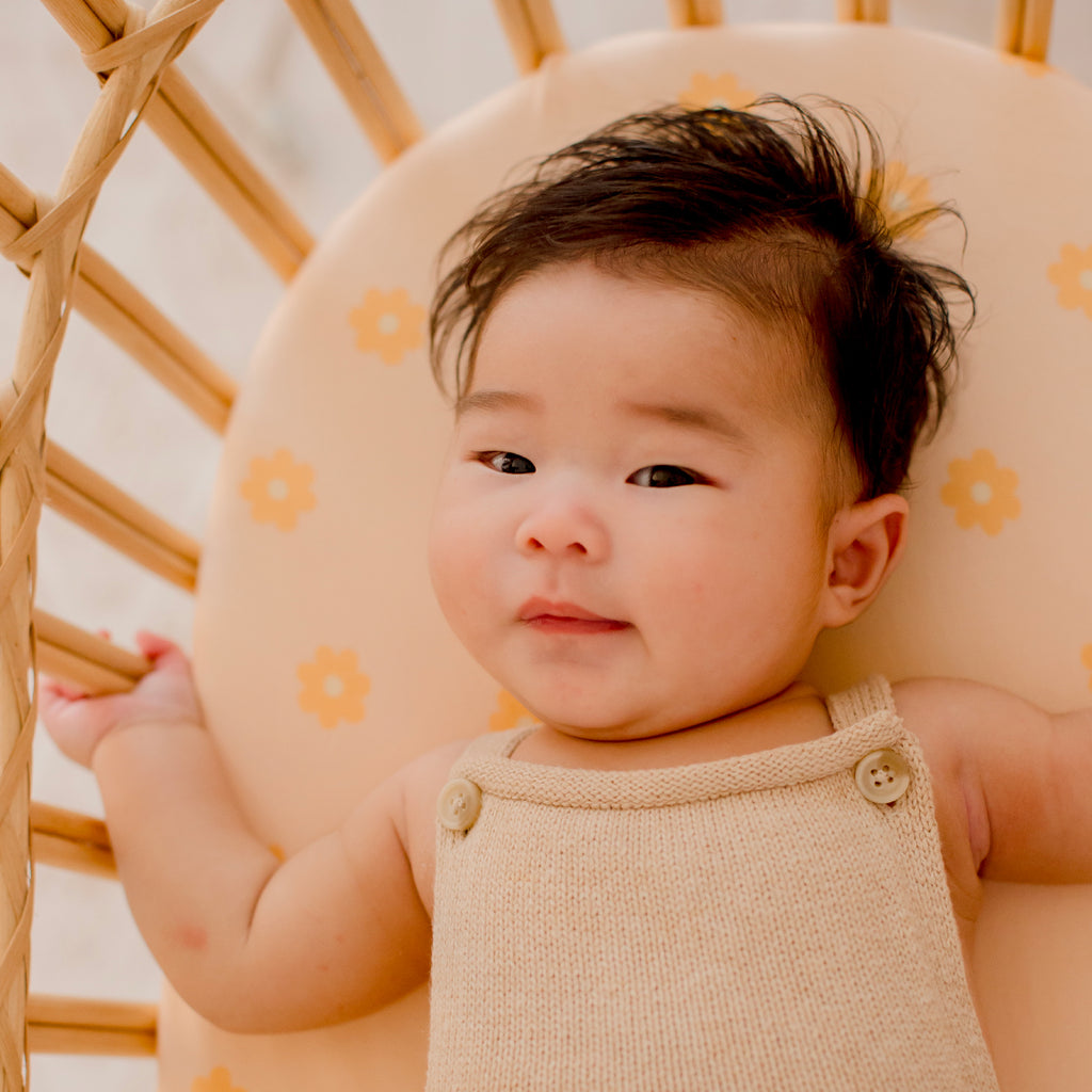 Daisy Chain Organic Fitted Bassinet Sheet/Change Pad Cover