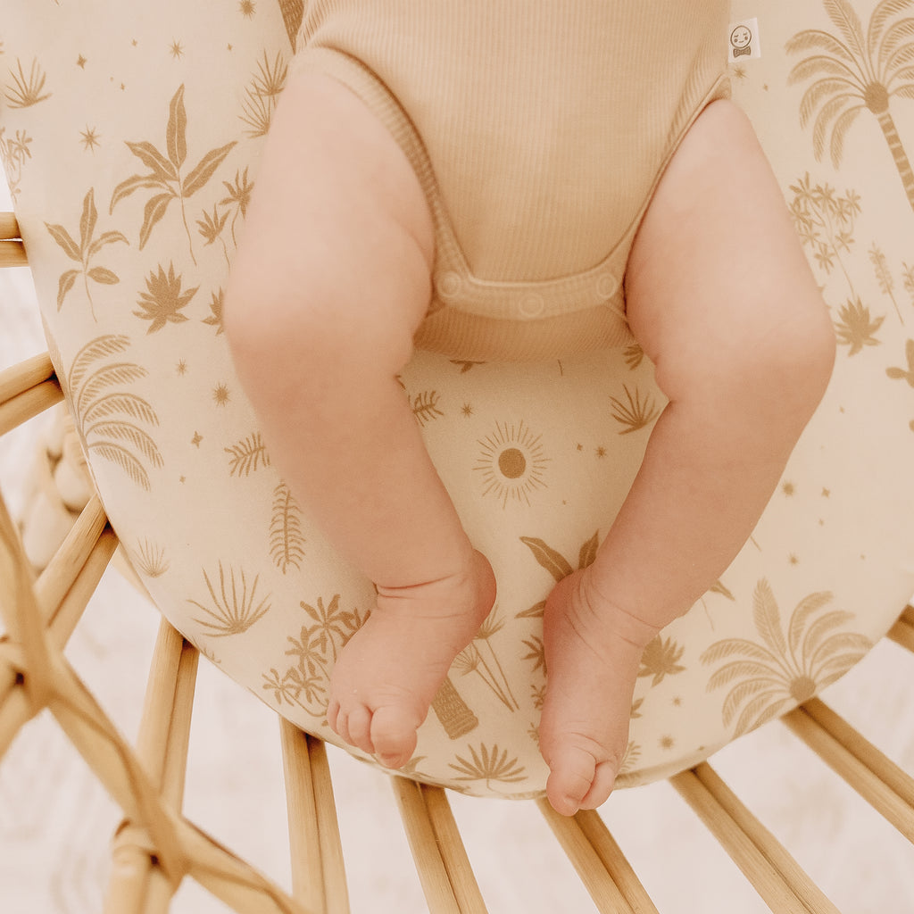 Desert Palms Organic Fitted Bassinet Sheet/Change Pad Cover