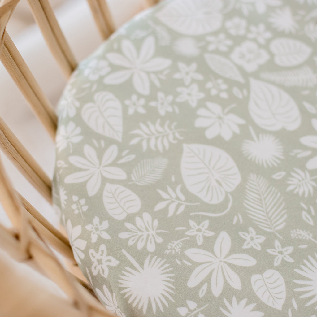 Zanzibar Organic Fitted Bassinet Sheet/Change Pad Cover - SECONDS
