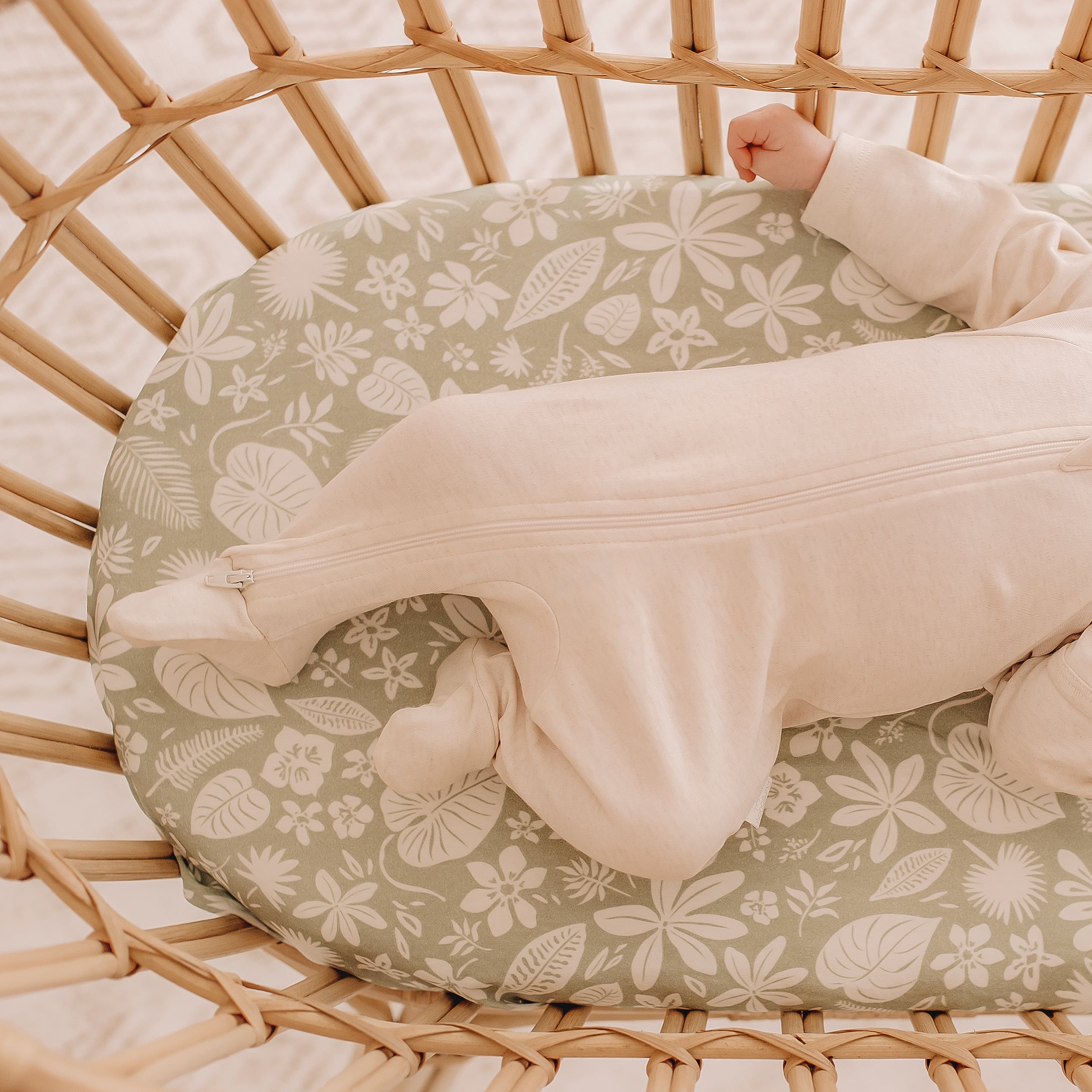 Zanzibar Organic Fitted Bassinet Sheet/Change Pad Cover - SECONDS