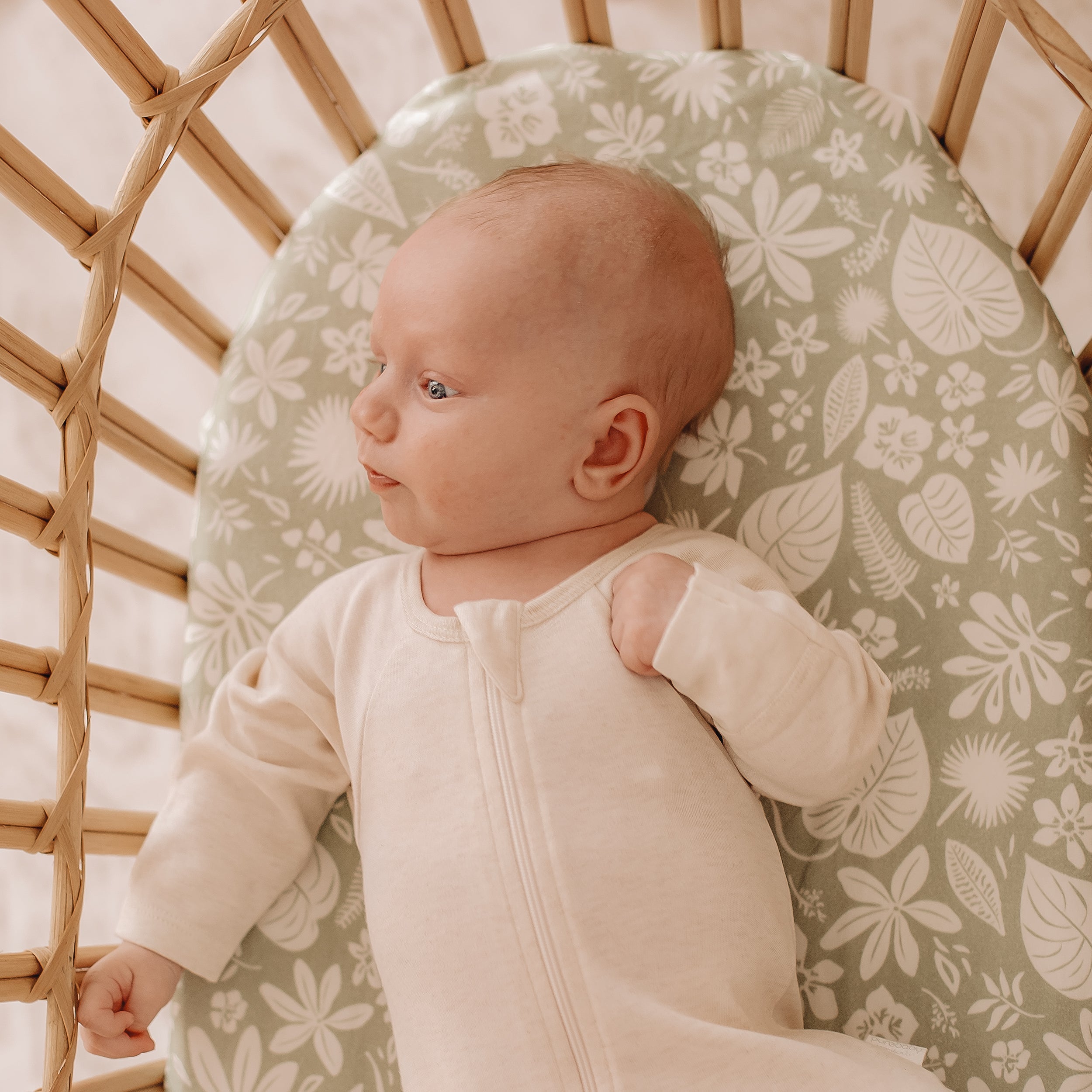 Zanzibar Organic Fitted Bassinet Sheet/Change Pad Cover - SECONDS