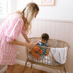 Ocean Creatures Sky Organic Fitted Bassinet Sheet/Change Pad Cover - SECONDS