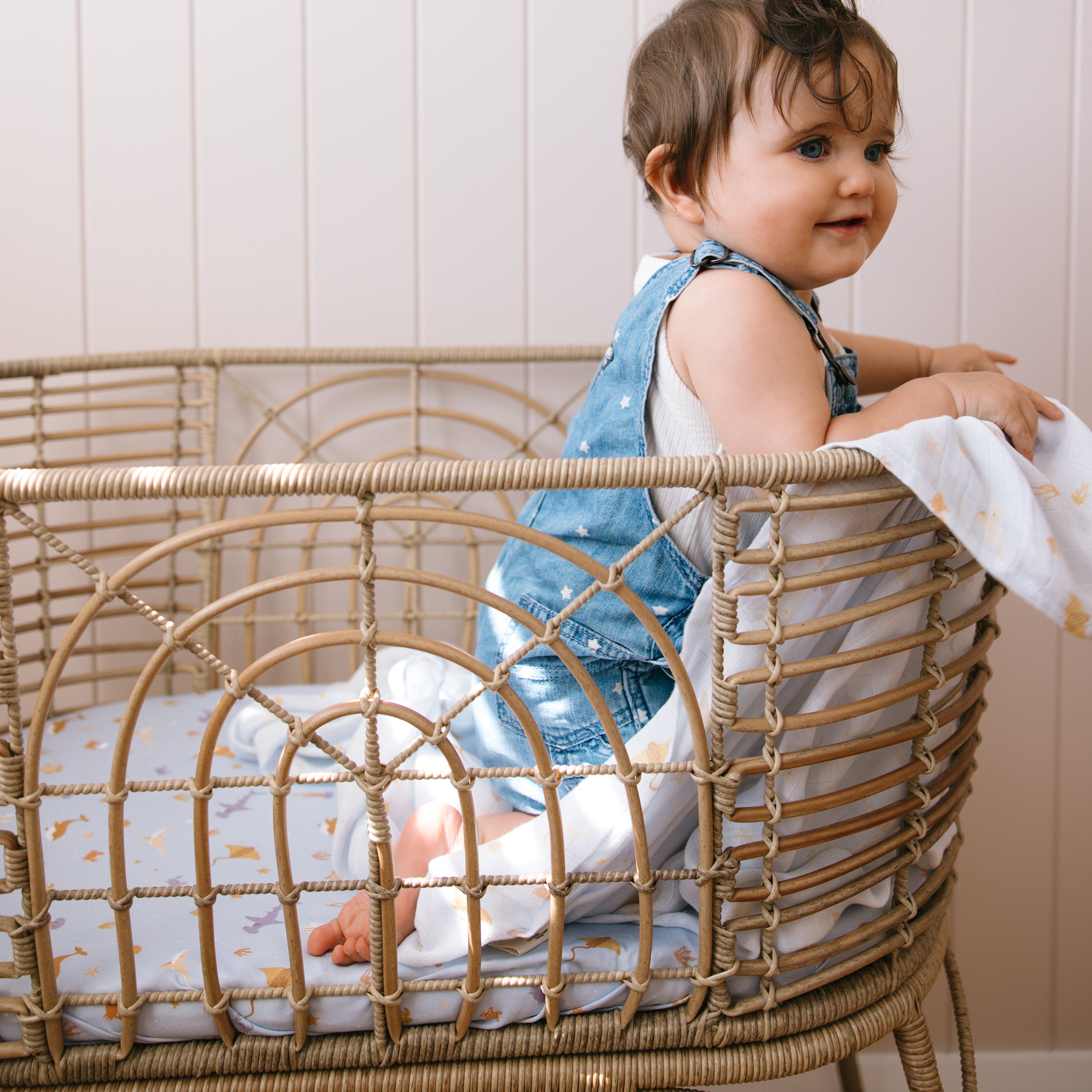 Ocean Creatures Sky Organic Muslin Wrap Swaddle - PRE-ORDER (ARRIVING APRIL)