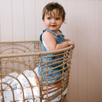 Ocean Creatures Sky Organic Fitted Bassinet Sheet/Change Pad Cover - SECONDS