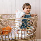 Ocean Creatures Sky Organic Fitted Bassinet Sheet/Change Pad Cover - SECONDS