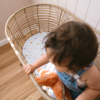 Ocean Creatures Sky Organic Fitted Bassinet Sheet/Change Pad Cover - SECONDS