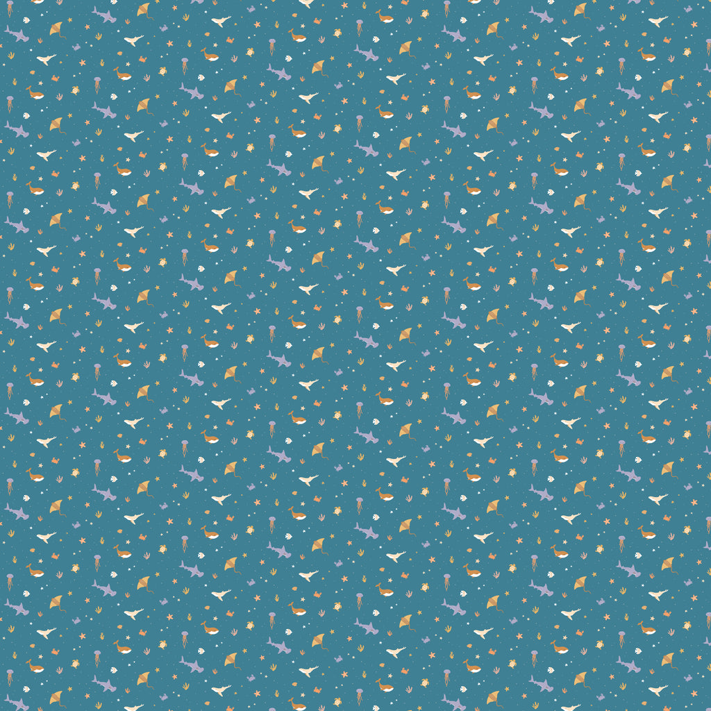 Ocean Creatures Marine Organic Fitted Bassinet Sheet/Change Pad Cover