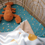 Ocean Creatures Marine Organic Fitted Bassinet Sheet/Change Pad Cover