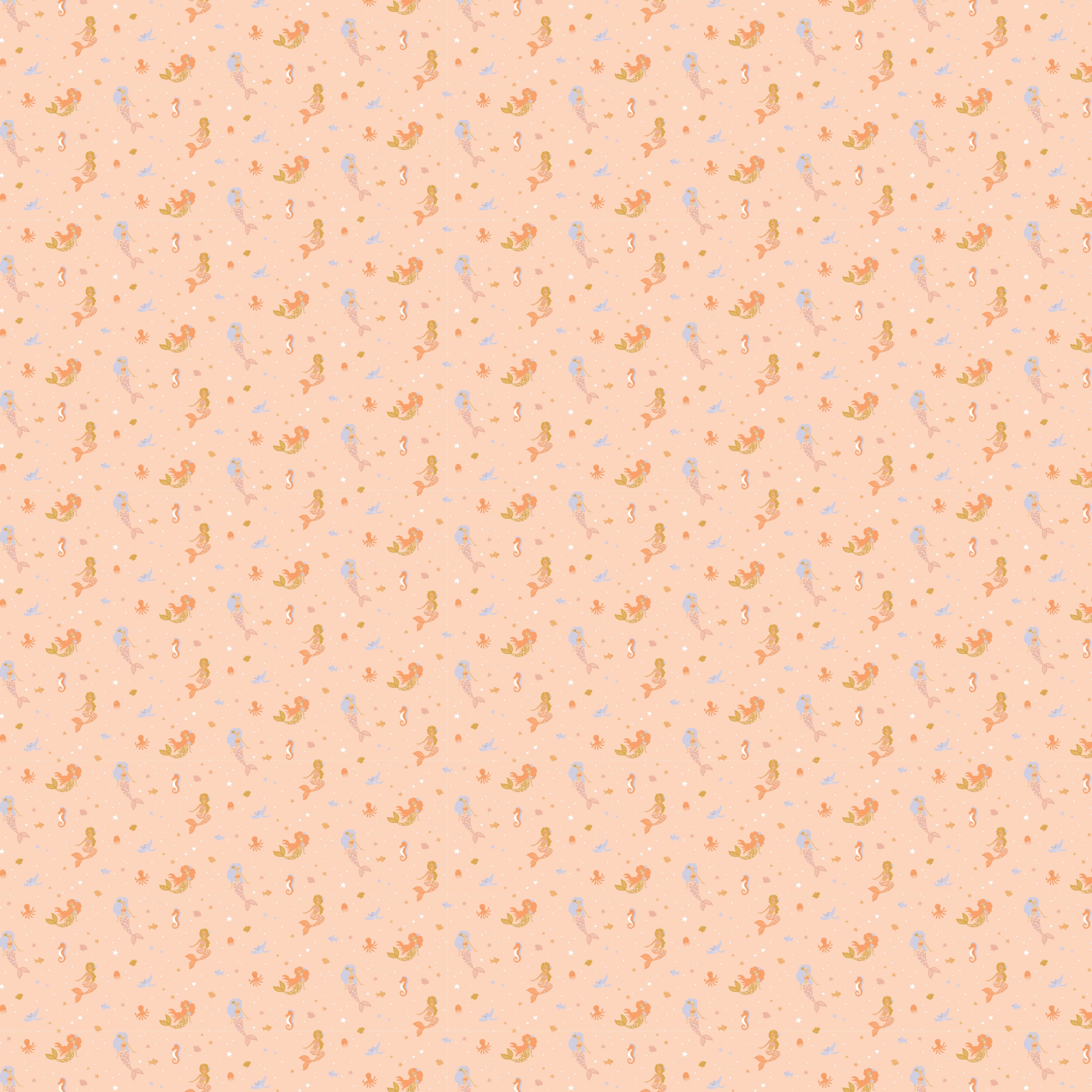 Mermaids Organic Fitted Bassinet Sheet/Change Pad Cover