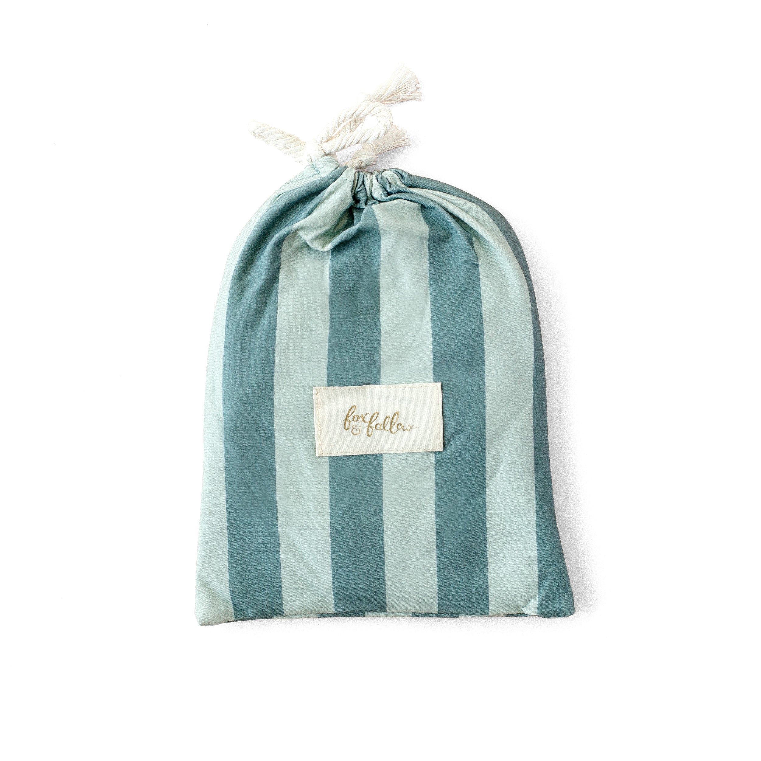 Sage Stripe Organic Fitted Bassinet Sheet/Change Pad Cover