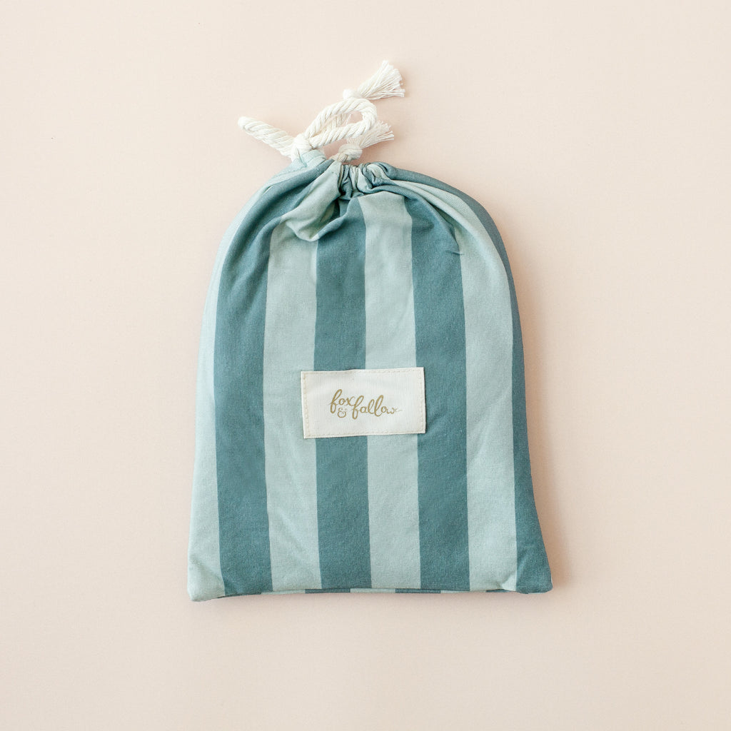 Sage Stripe Organic Fitted Bassinet Sheet/Change Pad Cover