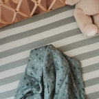 Sage Stripe Organic Fitted Bassinet Sheet/Change Pad Cover