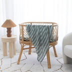 Sage Stripe Organic Muslin Wrap Swaddle