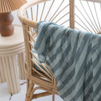 Sage Stripe Organic Muslin Wrap Swaddle