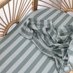 Sage Stripe Organic Muslin Wrap Swaddle