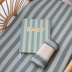 Sage Stripe Organic Fitted Bassinet Sheet/Change Pad Cover