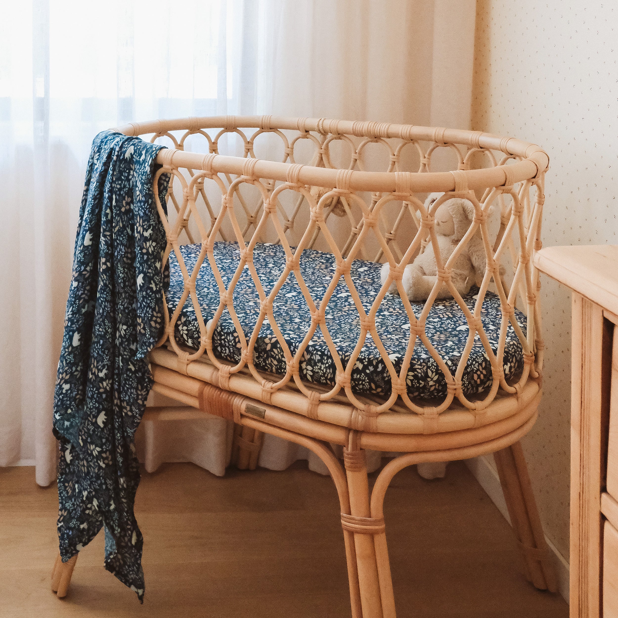 Forest Friends Midnight Organic Muslin Wrap Swaddle