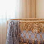 Forest Friends Cornflower Organic Fitted Bassinet Sheet/Change Pad Cover