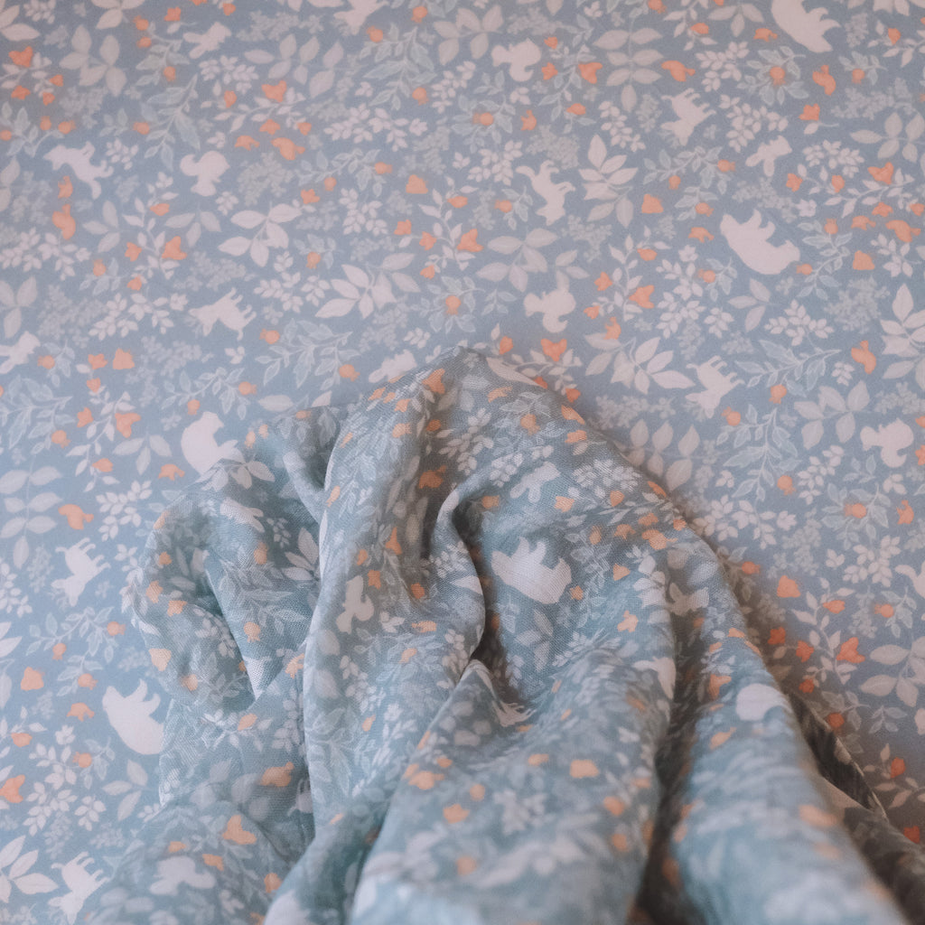 Forest Friends Cornflower Organic Muslin Wrap Swaddle - PRE-ORDER (ARRIVING APRIL)