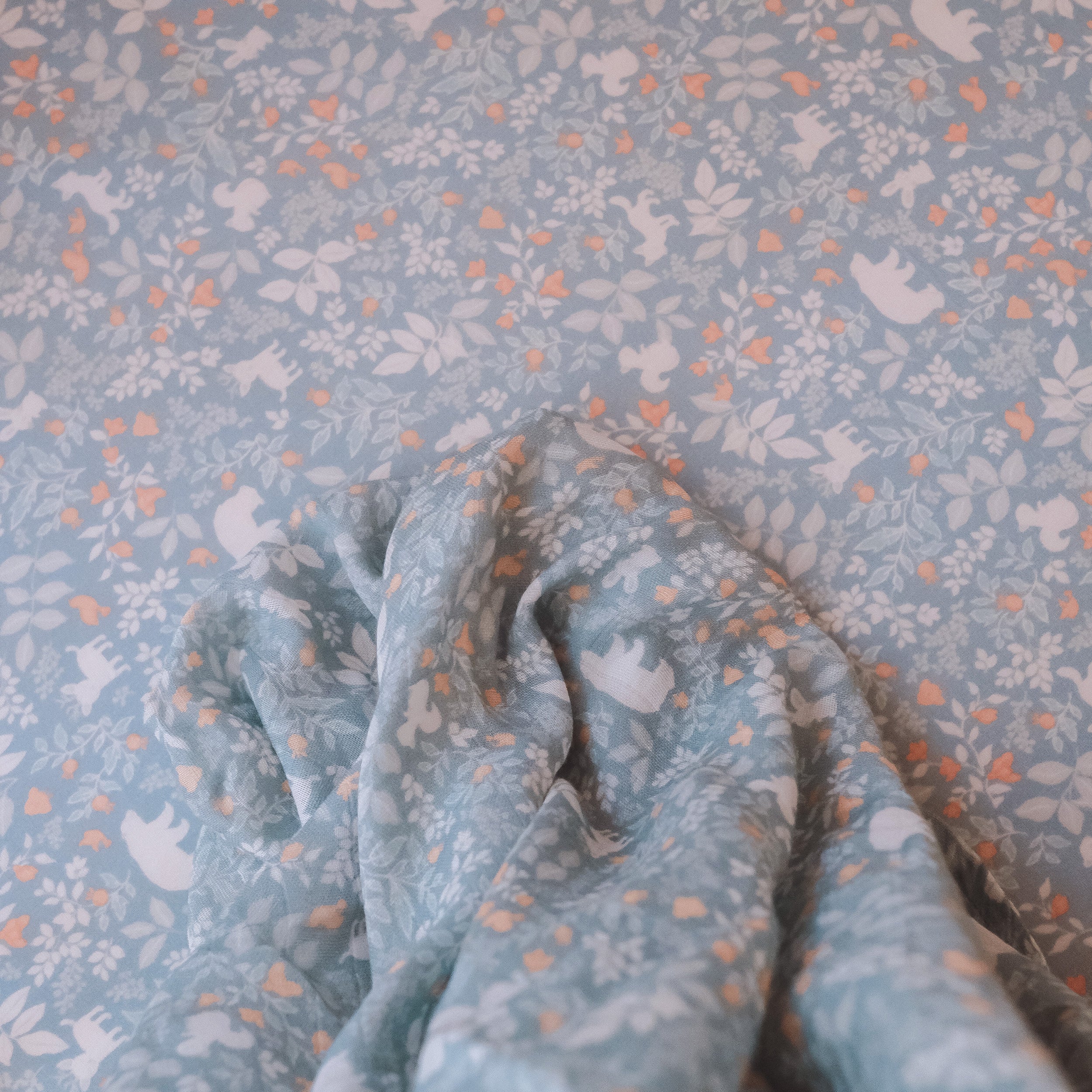 Forest Friends Cornflower Organic Muslin Wrap Swaddle - PRE-ORDER (ARRIVING APRIL)