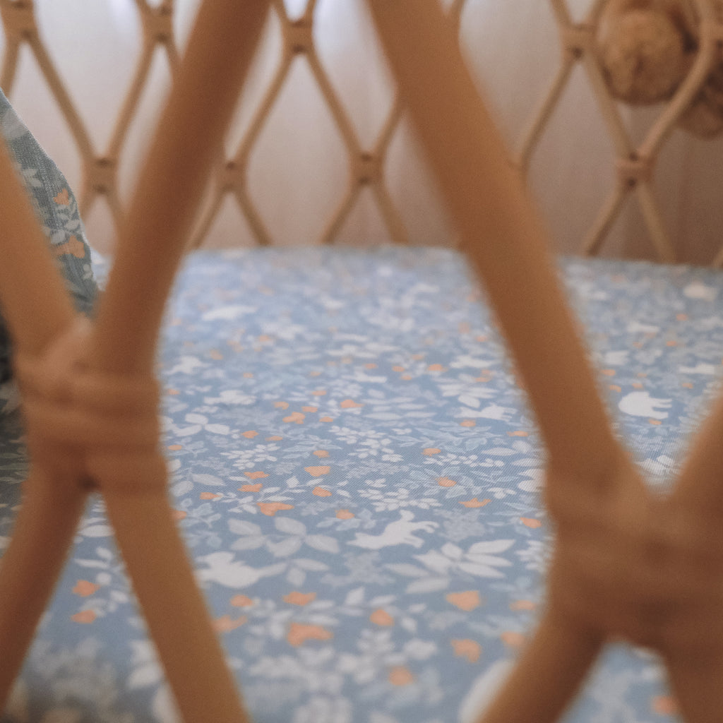 Forest Friends Cornflower Organic Muslin Wrap Swaddle - PRE-ORDER (ARRIVING APRIL)