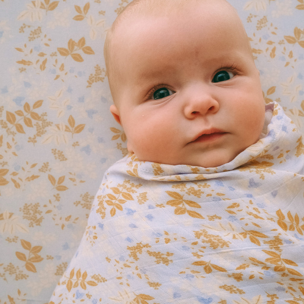 Delphinium Organic Muslin Wrap Swaddle - LAST CHANCE