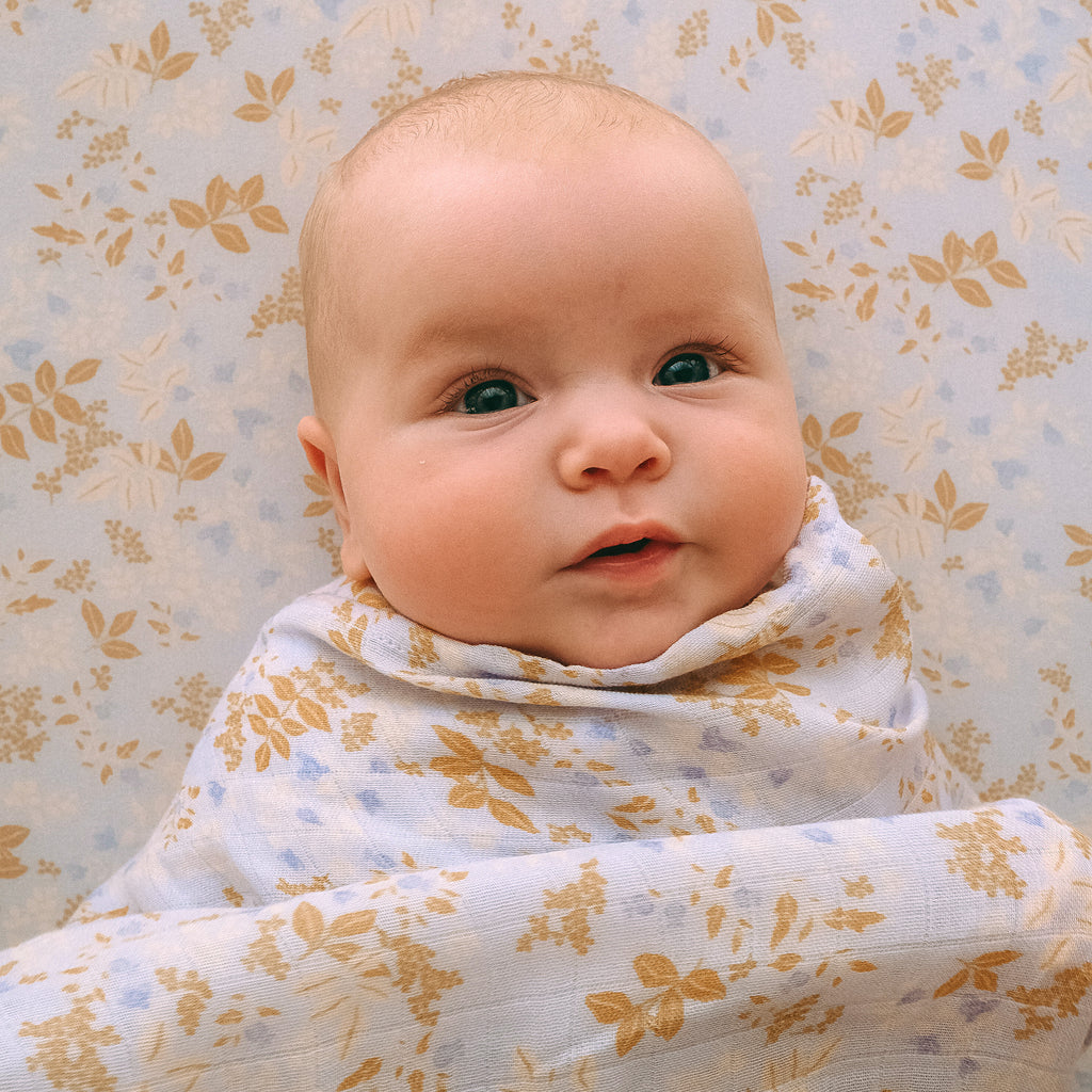 Delphinium Organic Muslin Wrap Swaddle - LAST CHANCE
