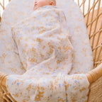 Delphinium Organic Fitted Bassinet Sheet/Change Pad Cover