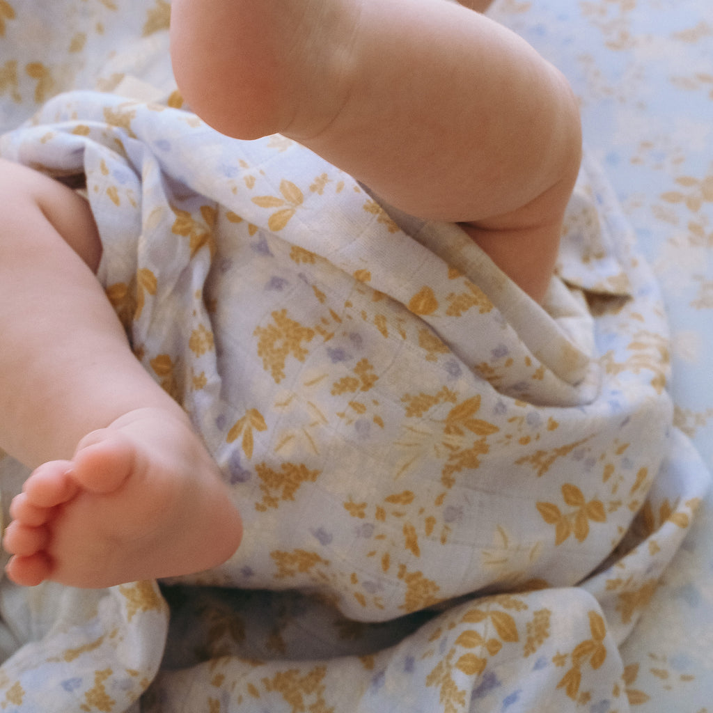 Delphinium Organic Muslin Wrap Swaddle - LAST CHANCE