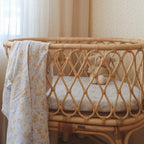 Delphinium Organic Fitted Bassinet Sheet/Change Pad Cover