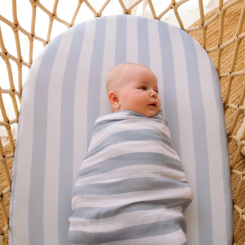 Cloud Stripe Organic Muslin Wrap Swaddle - PRE-ORDER (ARRIVING APRIL)