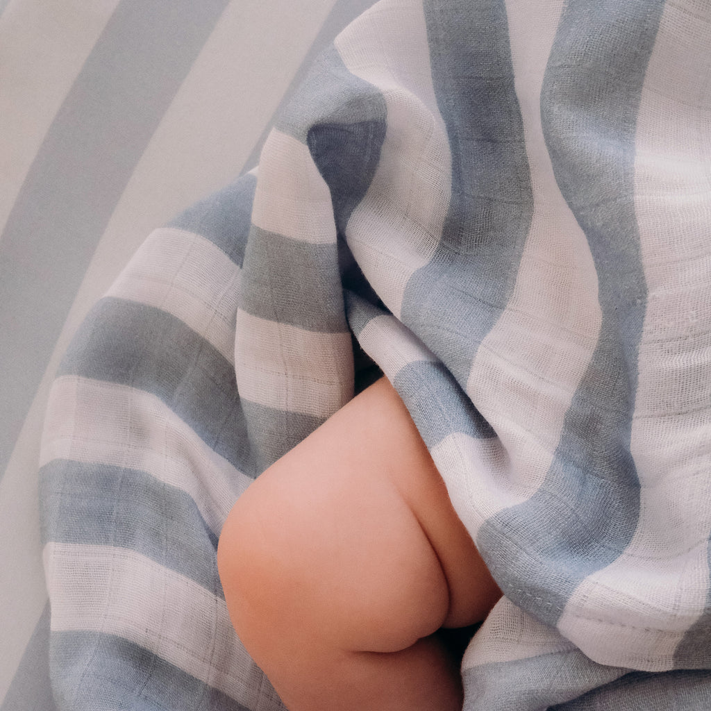 Cloud Stripe Organic Fitted Bassinet Sheet/Change Pad Cover