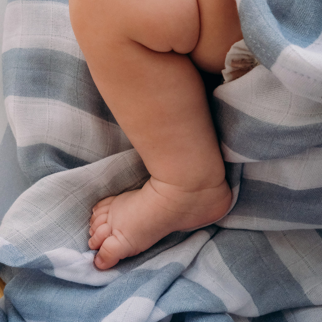 Cloud Stripe Organic Fitted Bassinet Sheet/Change Pad Cover