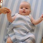 Cloud Stripe Organic Fitted Bassinet Sheet/Change Pad Cover