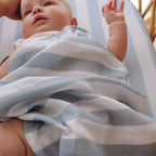 Cloud Stripe Organic Muslin Wrap Swaddle - PRE-ORDER (ARRIVING APRIL)