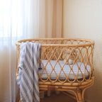 Cloud Stripe Organic Fitted Bassinet Sheet/Change Pad Cover