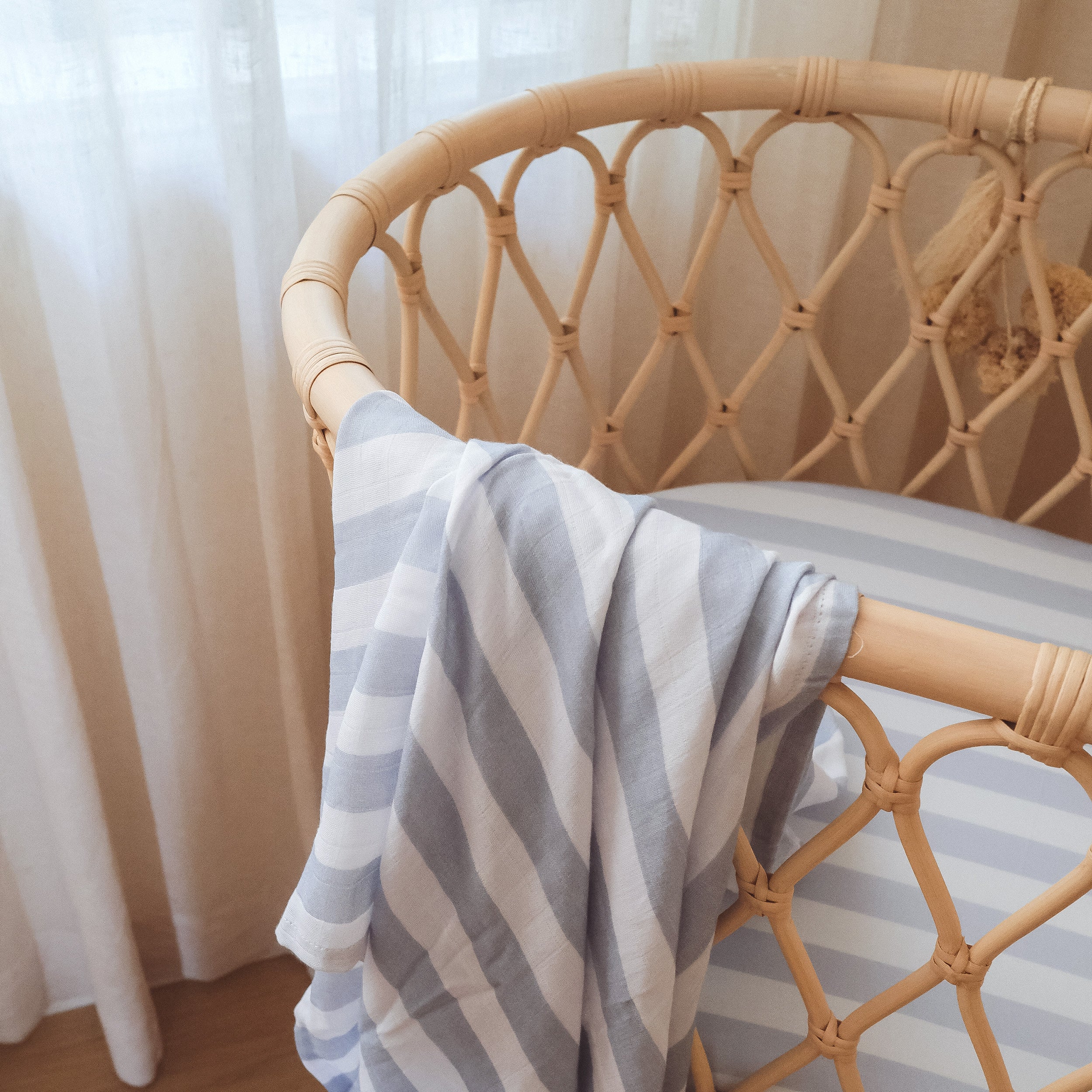 Cloud Stripe Organic Muslin Wrap Swaddle - PRE-ORDER (ARRIVING APRIL)