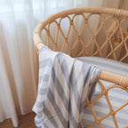 Cloud Stripe Organic Fitted Bassinet Sheet/Change Pad Cover