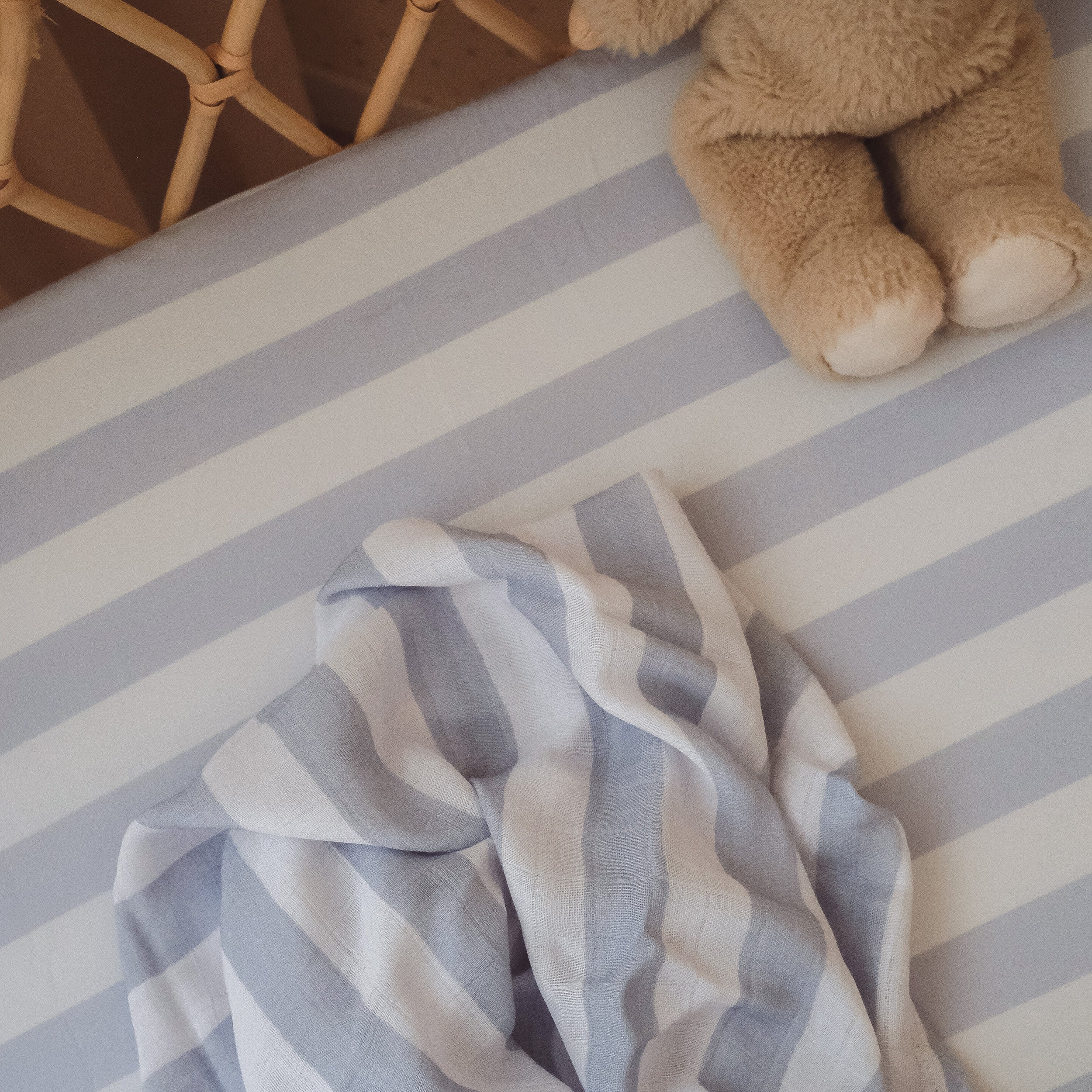 Cloud Stripe Organic Muslin Wrap Swaddle - PRE-ORDER (ARRIVING APRIL)