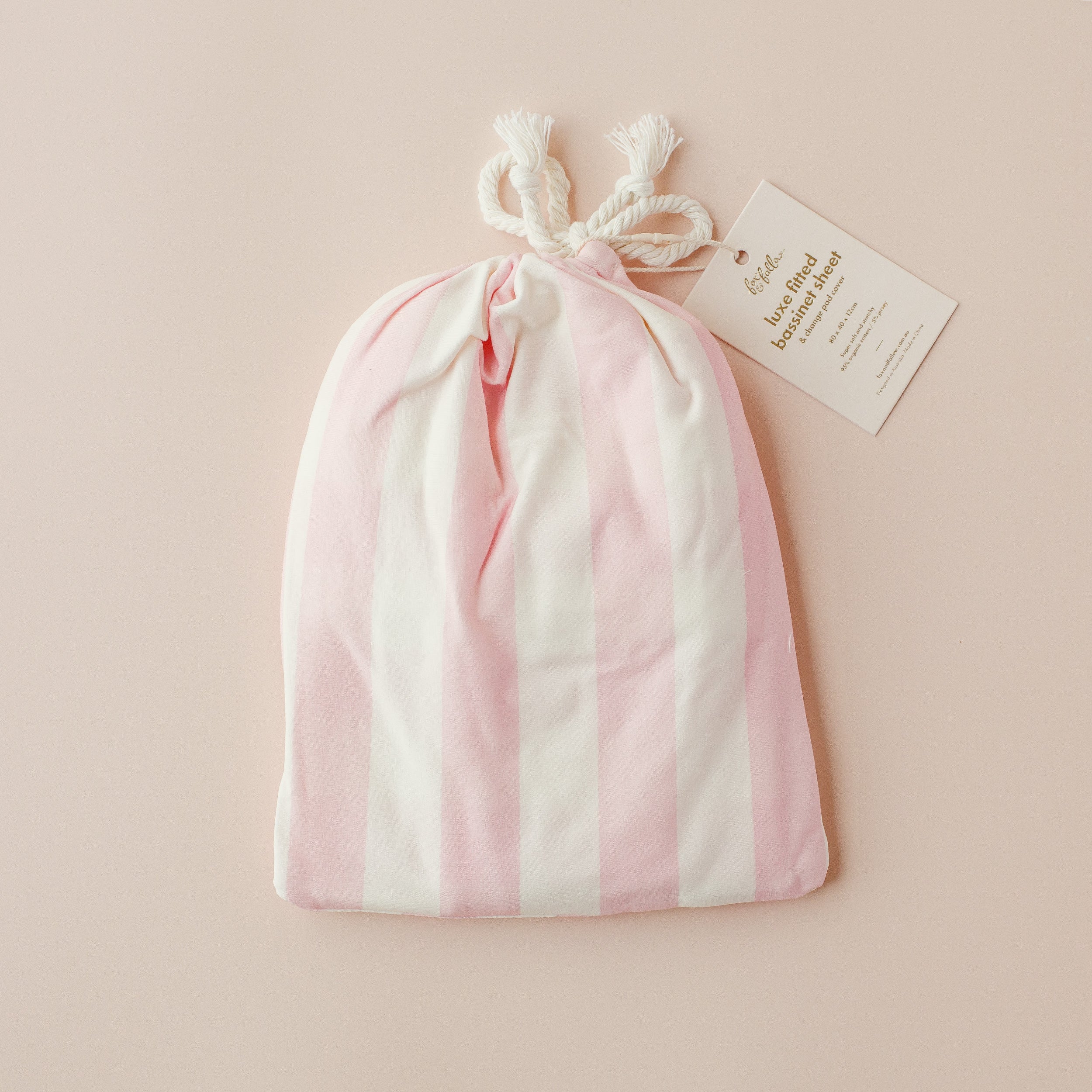 Petal Stripe Organic Fitted Bassinet Sheet/Change Pad Cover