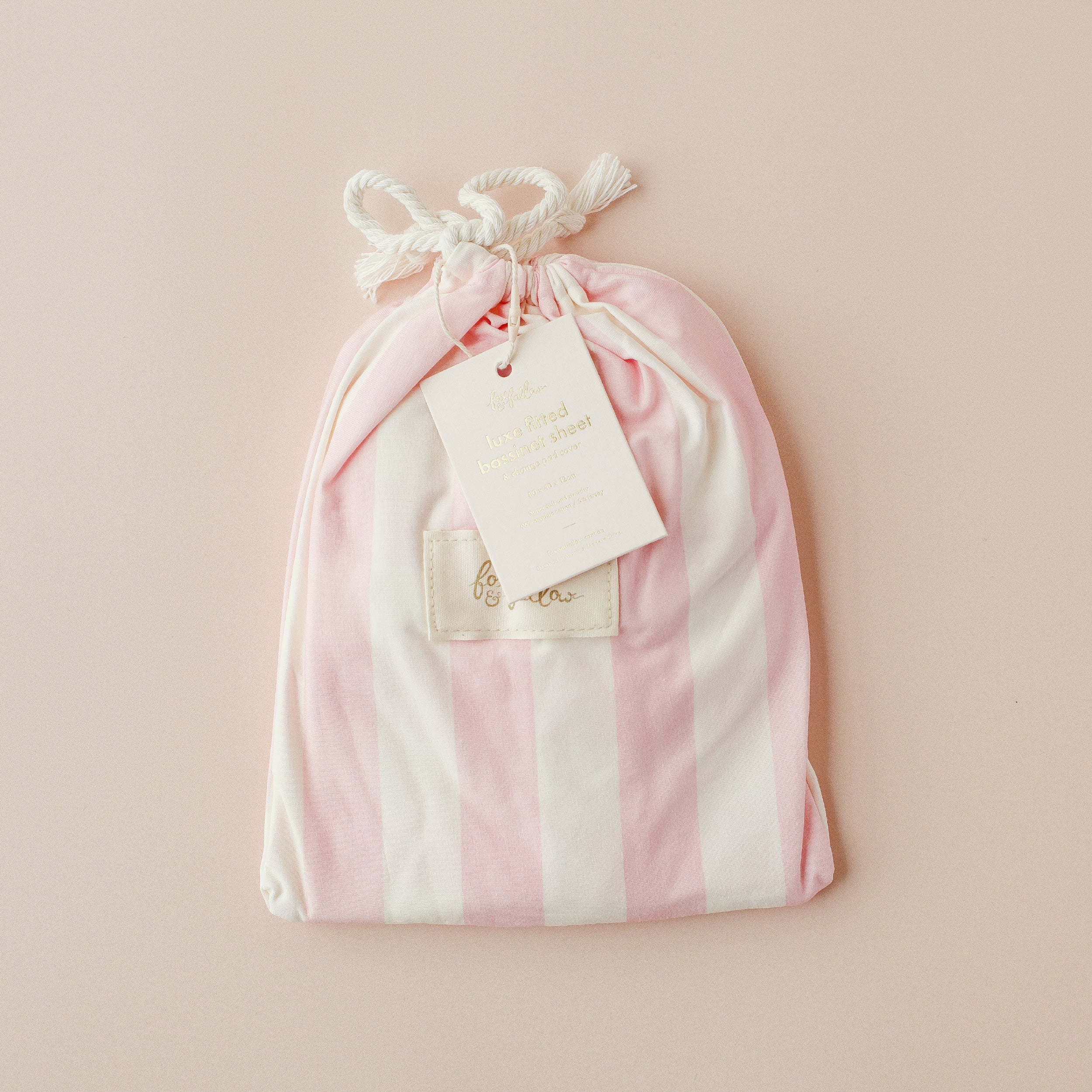 Petal Stripe Organic Fitted Bassinet Sheet/Change Pad Cover