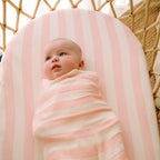 Petal Stripe Organic Muslin Wrap Swaddle