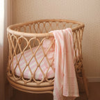 Petal Stripe Organic Fitted Bassinet Sheet/Change Pad Cover